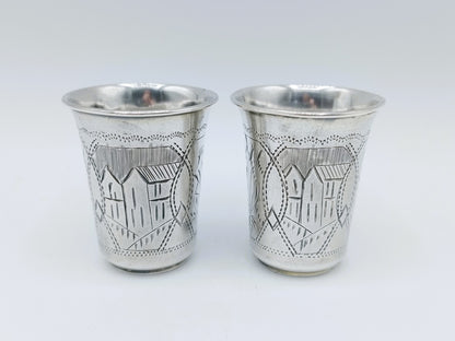 2 Silver kiddush cup, K. Peisakhov, Tula, ca. 1890