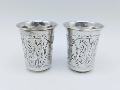 2 Silver kiddush cup, K. Peisakhov, Tula, ca. 1890