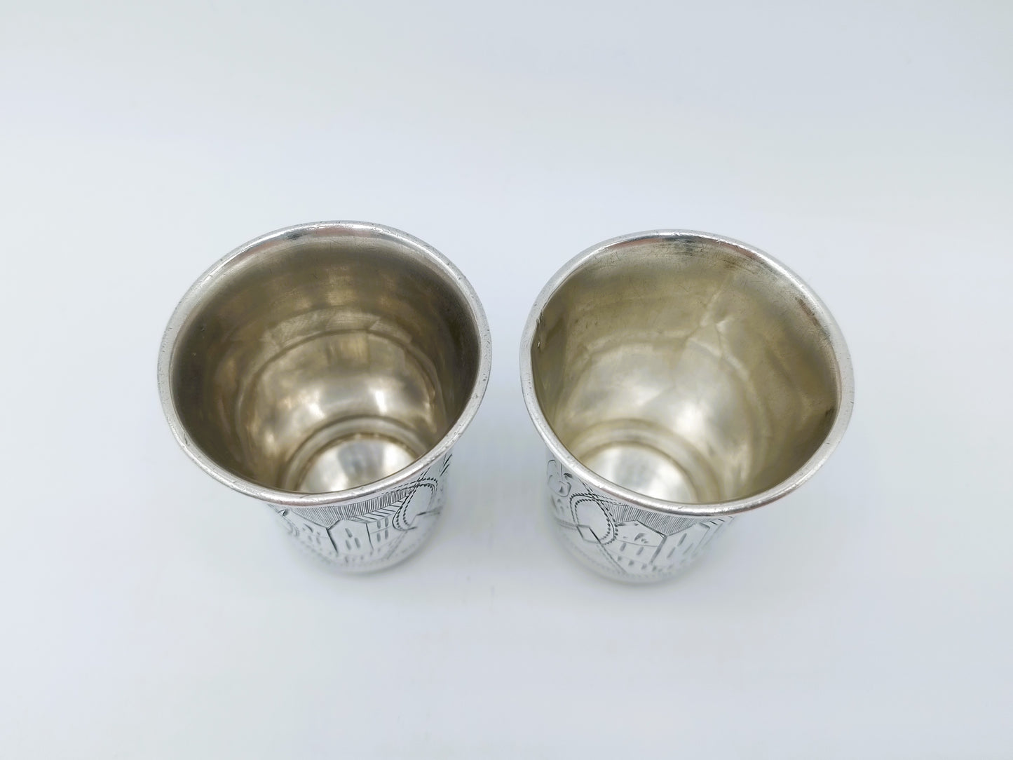 2 Silver kiddush cup, K. Peisakhov, Tula, ca. 1890
