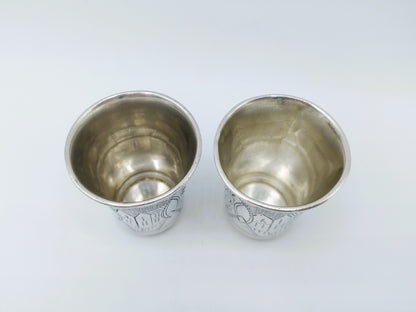 2 Silver kiddush cup, K. Peisakhov, Tula, ca. 1890