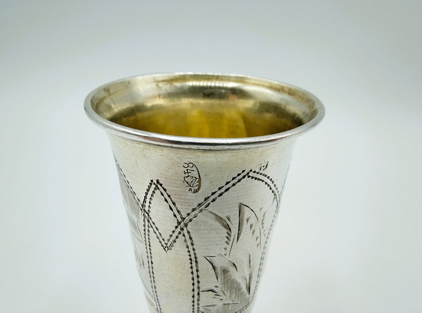 Silver kiddush cup, G. Ravkin, Berdichev, ca. 1900