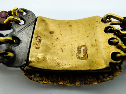 Granaten ketting met gouden slot, A. van Haasel, Amsterdam, ca. 1780