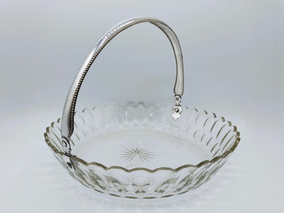 Crystal bowl with silver handle, H. Höhle &amp; J. Bolhuis, Amsterdam, 1923