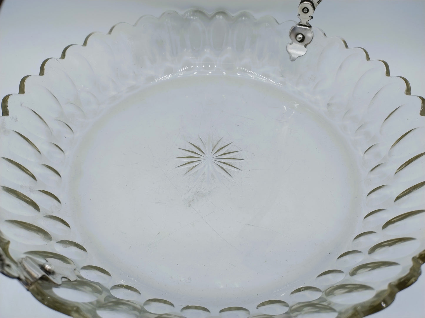 Crystal bowl with silver handle, H. Höhle &amp; J. Bolhuis, Amsterdam, 1923