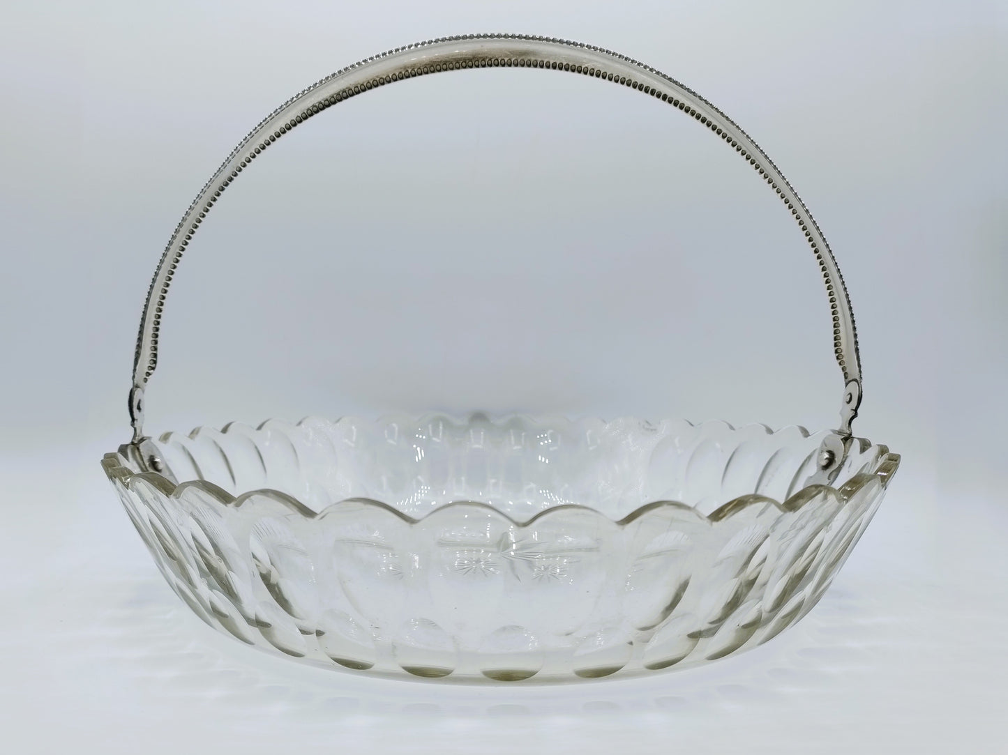 Crystal bowl with silver handle, H. Höhle &amp; J. Bolhuis, Amsterdam, 1923