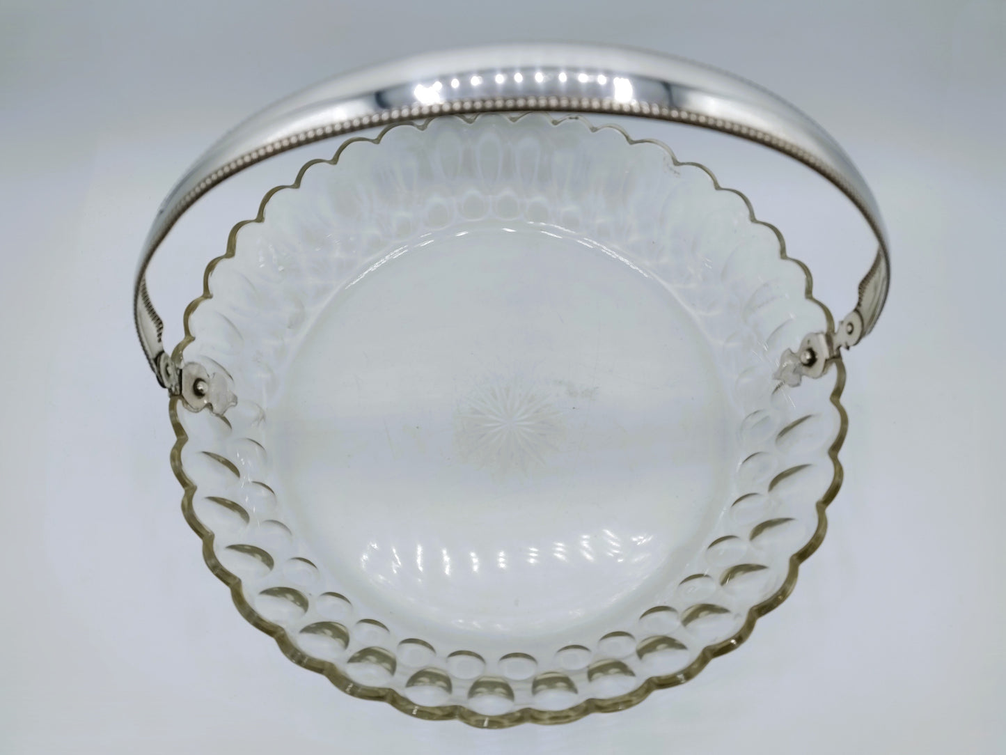 Crystal bowl with silver handle, H. Höhle &amp; J. Bolhuis, Amsterdam, 1923