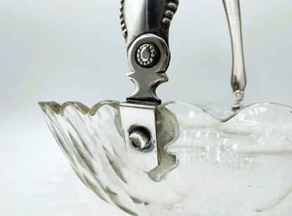 Crystal bowl with silver handle, H. Höhle &amp; J. Bolhuis, Amsterdam, 1923