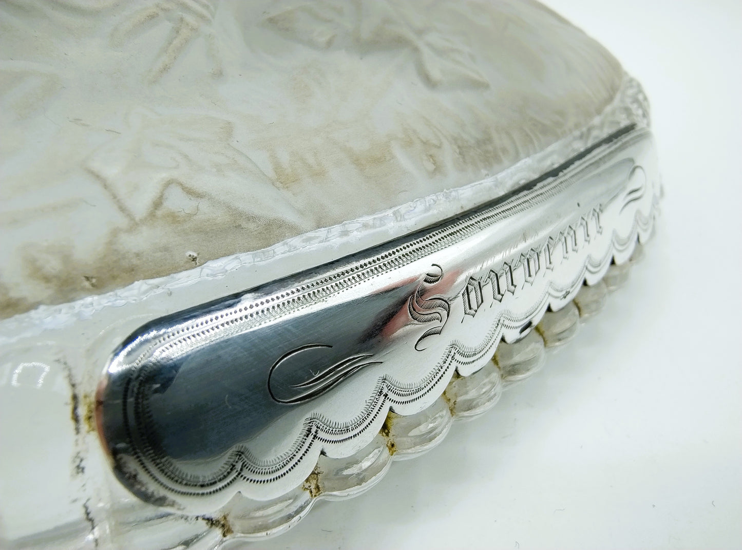 Crystal pheasant with silver plaque