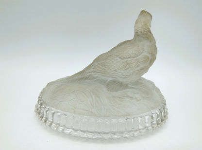 Crystal pheasant with silver plaque