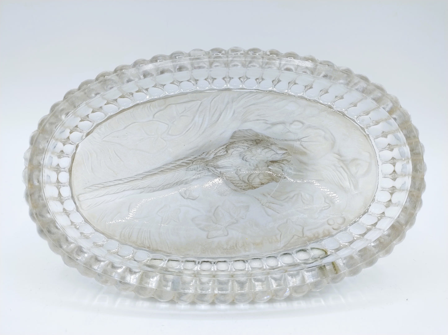 Crystal pheasant with silver plaque