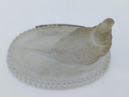 Crystal pheasant with silver plaque
