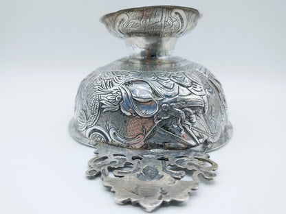 Zilveren brandewijnkom, J. van Leek, Leeuwarden, 1776