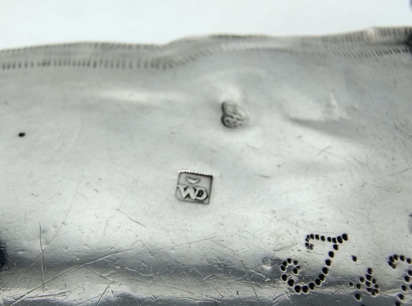 Silberner Geldbörsenverschluss mit Perlenbeutel, W. Deves, Meppel, 1826