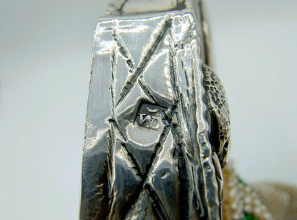 Silberner Geldbörsenverschluss mit Perlenbeutel, W. Deves, Meppel, 1826