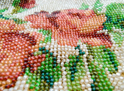 Silberner Geldbörsenverschluss mit Perlenbeutel, W. Deves, Meppel, 1826