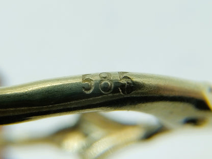 Gouden oorbellen met granaat, 7 gram.