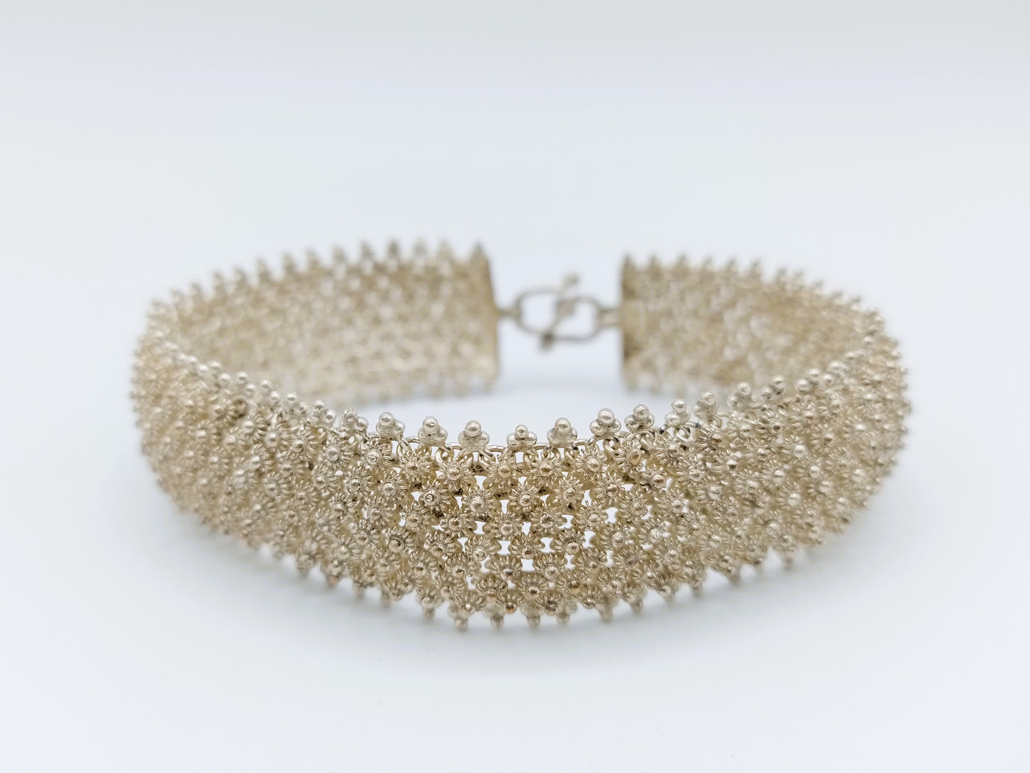 Vintage silver bracelet, filigree, 18 cm