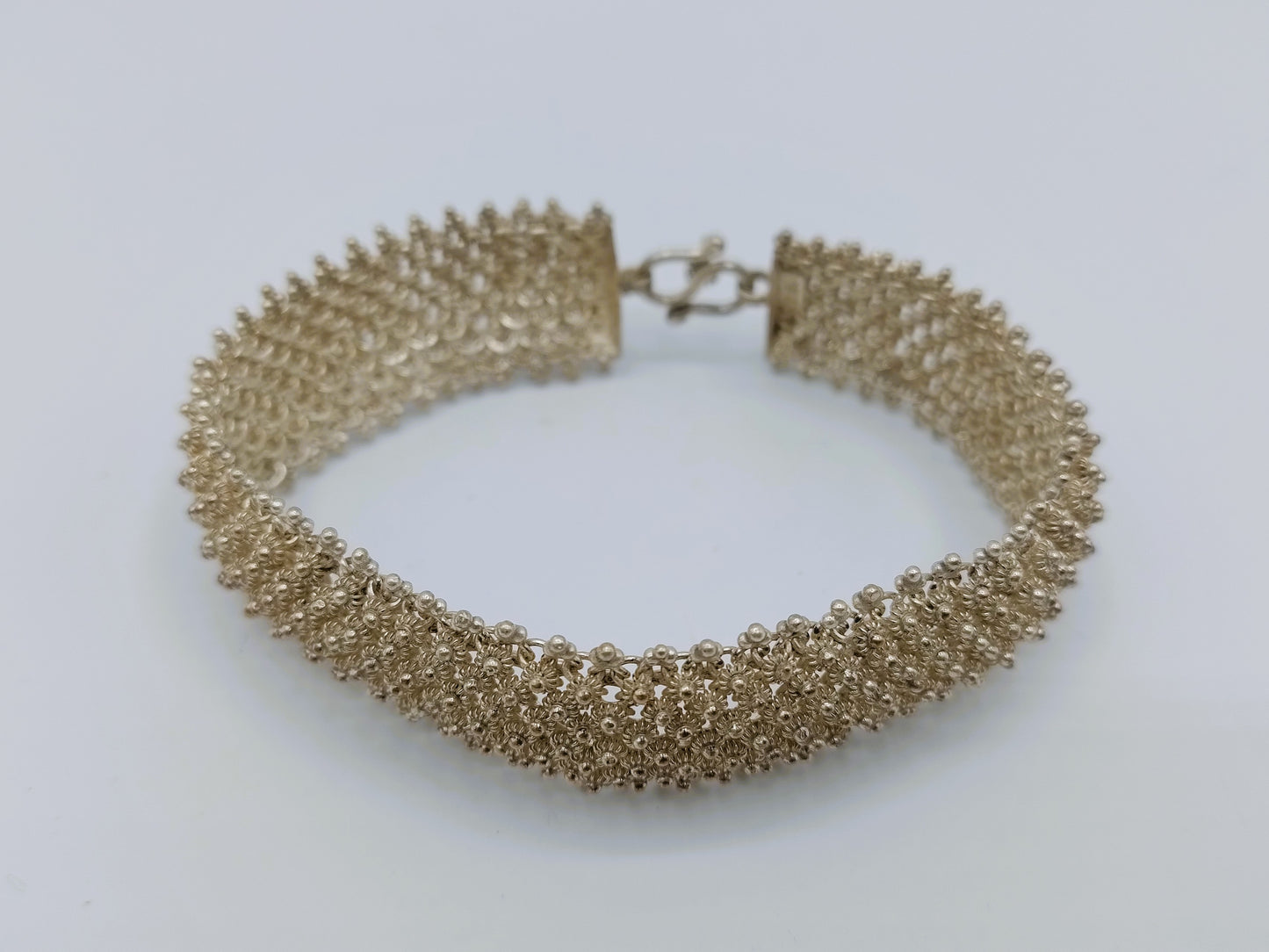 Vintage silver bracelet, filigree, 18 cm