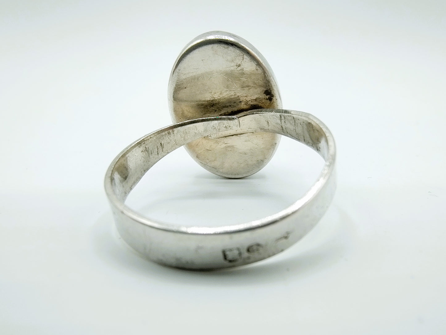 Zilveren ring met blauwe kleursteen, universele maat