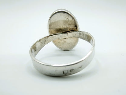 Zilveren ring met blauwe kleursteen, universele maat