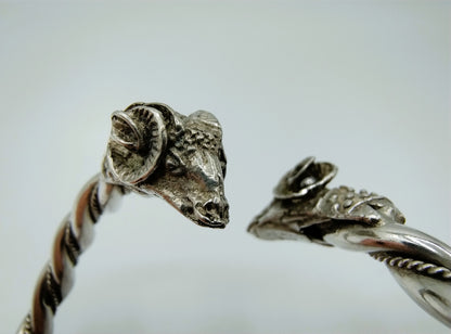 Silver bracelet with ram heads, Sezgin