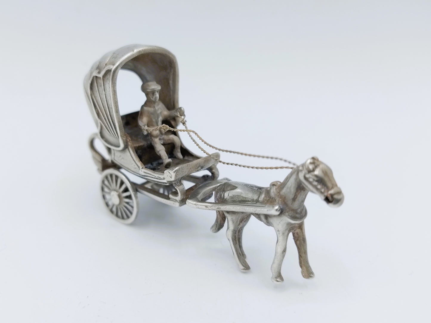 Zilveren miniatuur huifkar, J.W. van Waveren, Haarlem