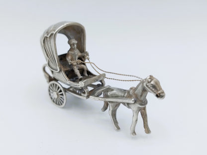 Zilveren miniatuur huifkar, J.W. van Waveren, Haarlem