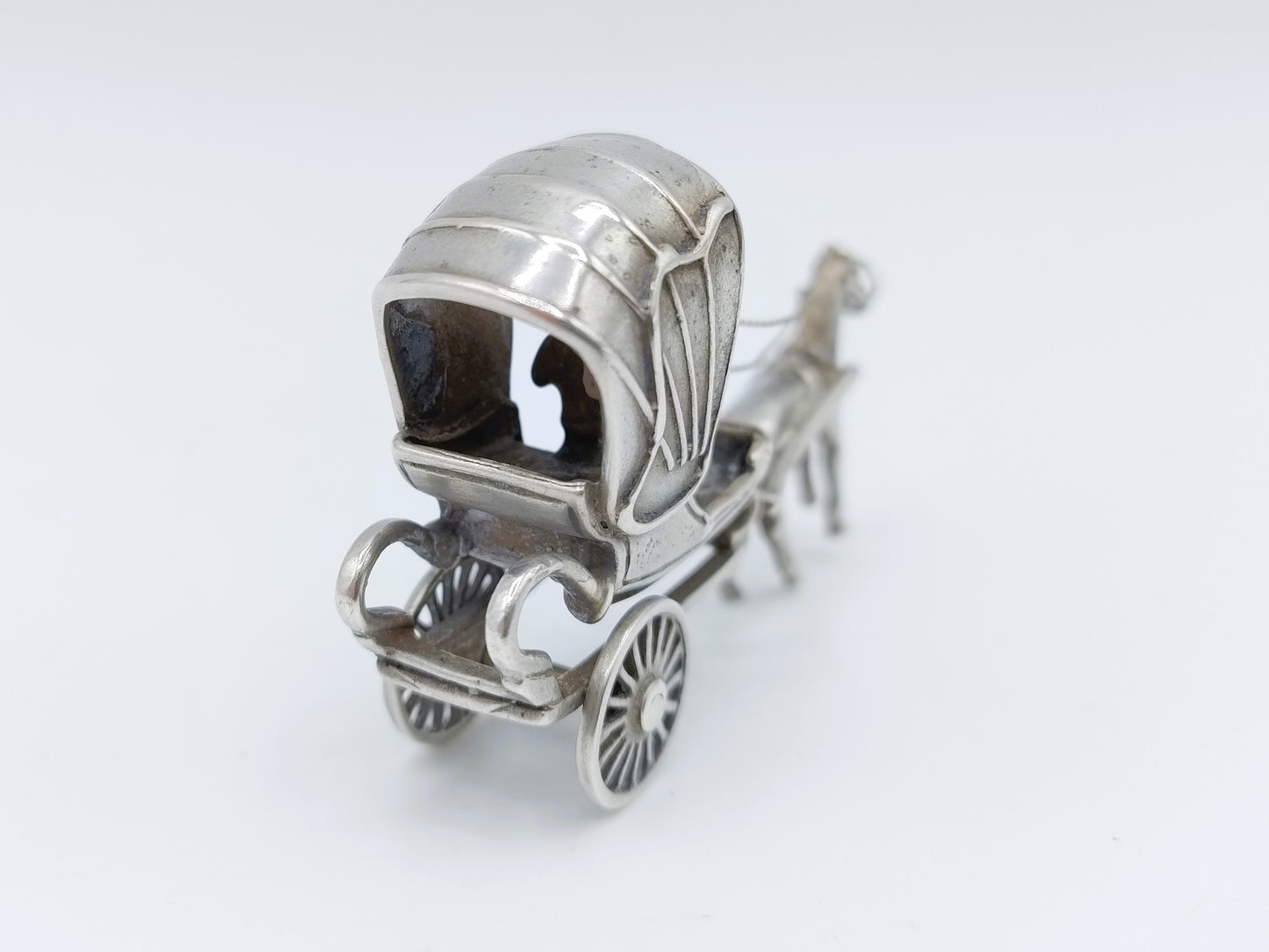 Zilveren miniatuur huifkar, J.W. van Waveren, Haarlem