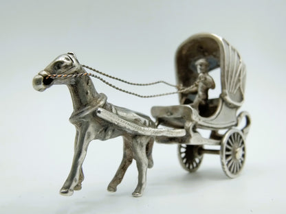Zilveren miniatuur huifkar, J.W. van Waveren, Haarlem