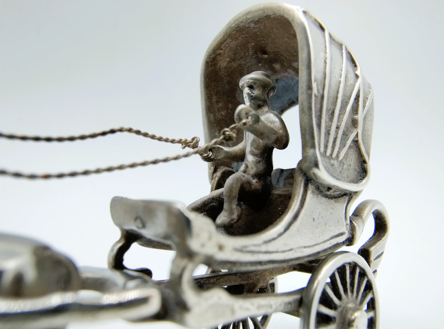 Zilveren miniatuur huifkar, J.W. van Waveren, Haarlem