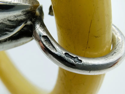 Silver rattle on teething ring, rabbit, 835 