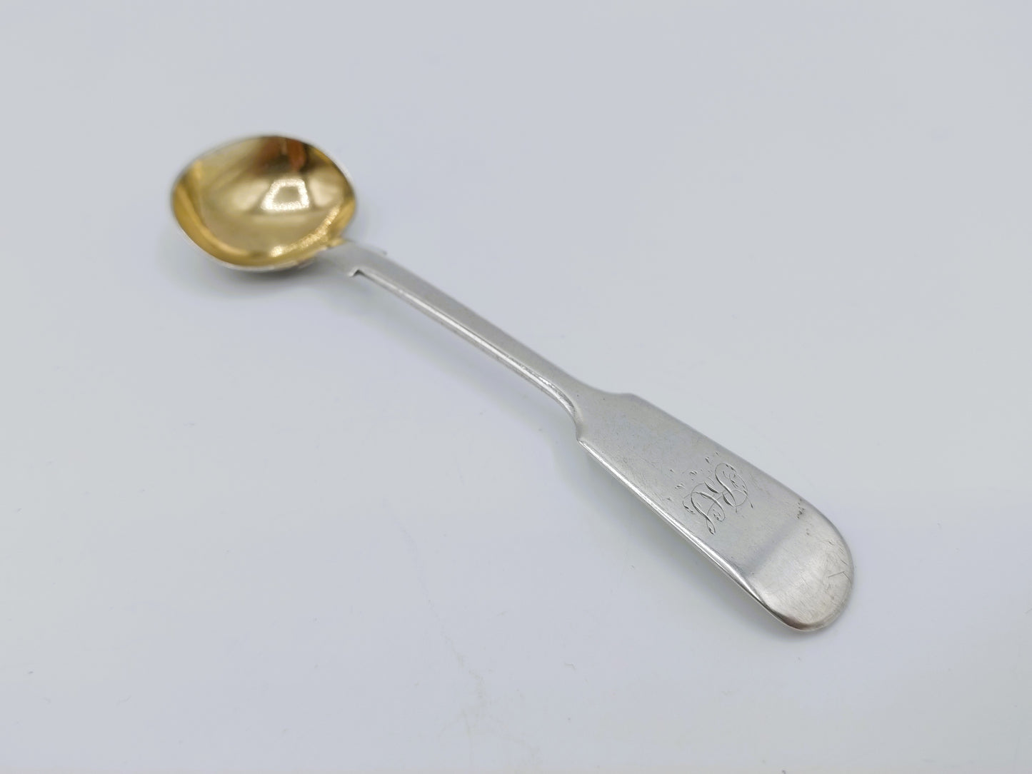 Silver salt or mustard spoon, T. Sewell I, Newcastle, 1850