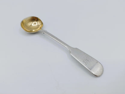 Silver salt or mustard spoon, T. Sewell I, Newcastle, 1850