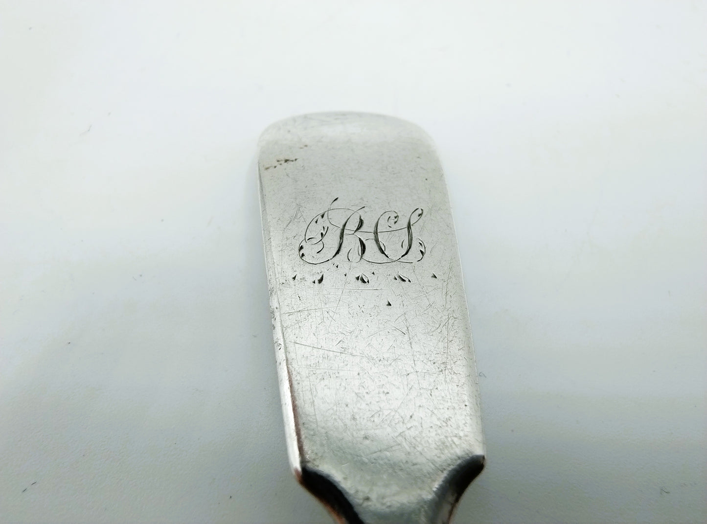 Silver salt or mustard spoon, T. Sewell I, Newcastle, 1850