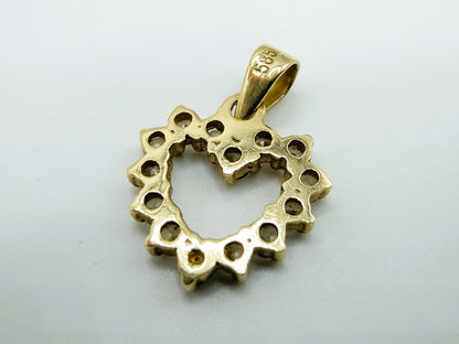 Goldener Herzanhänger mit Zirkonia
