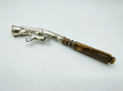 Zilveren bruidegomspijpje met paard