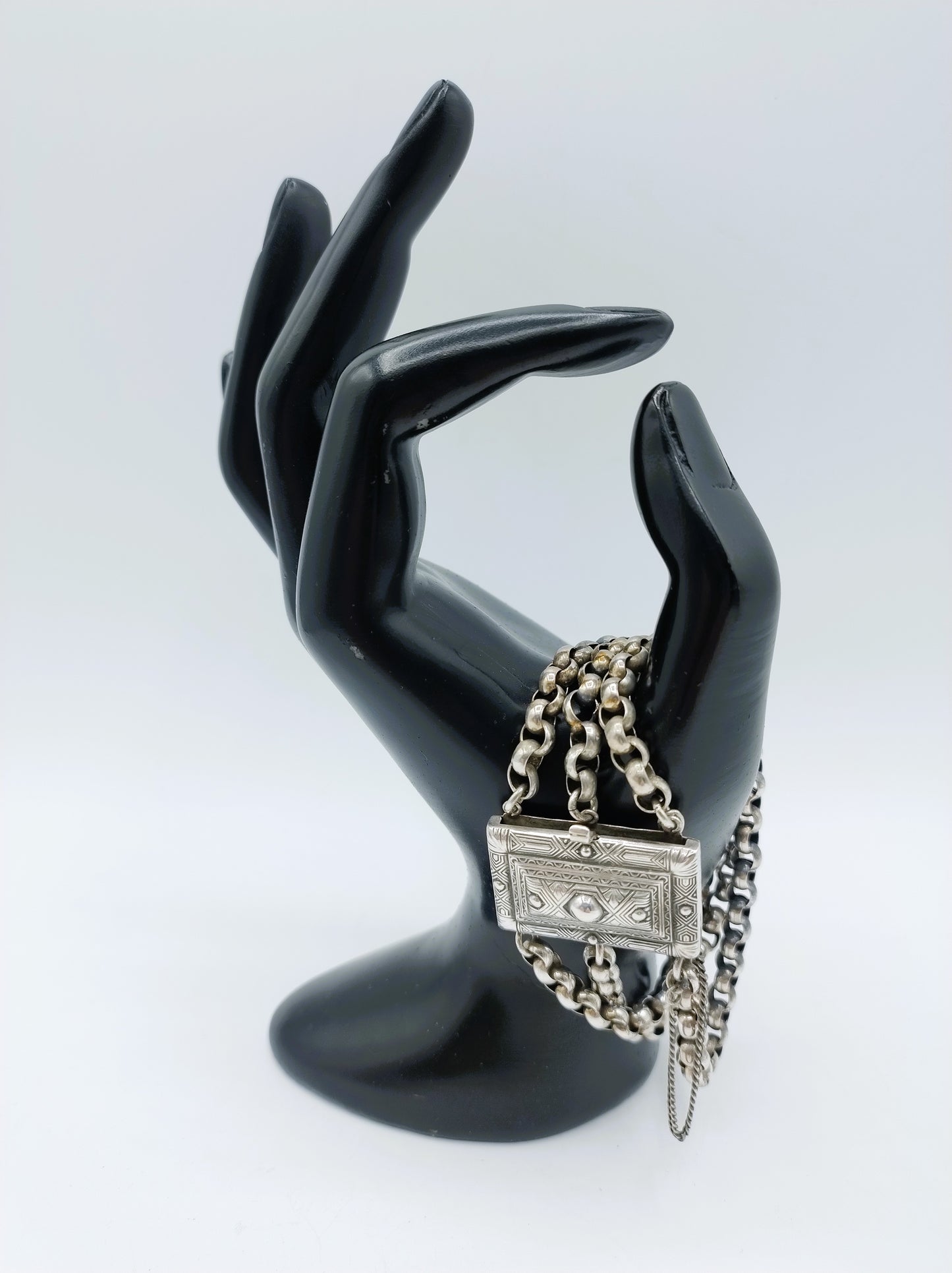Vintage silver bracelet with jasseron link, 18.5 cm