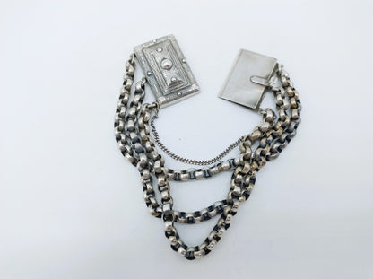 Vintage silver bracelet with jasseron link, 18.5 cm