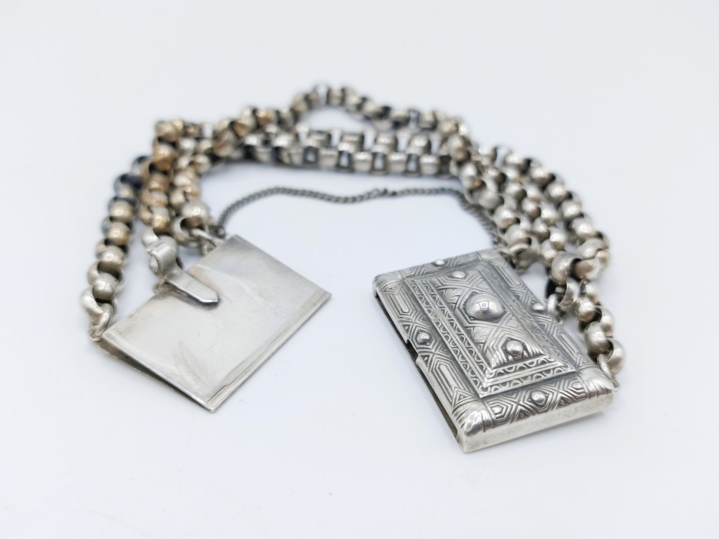 Vintage silver bracelet with jasseron link, 18.5 cm