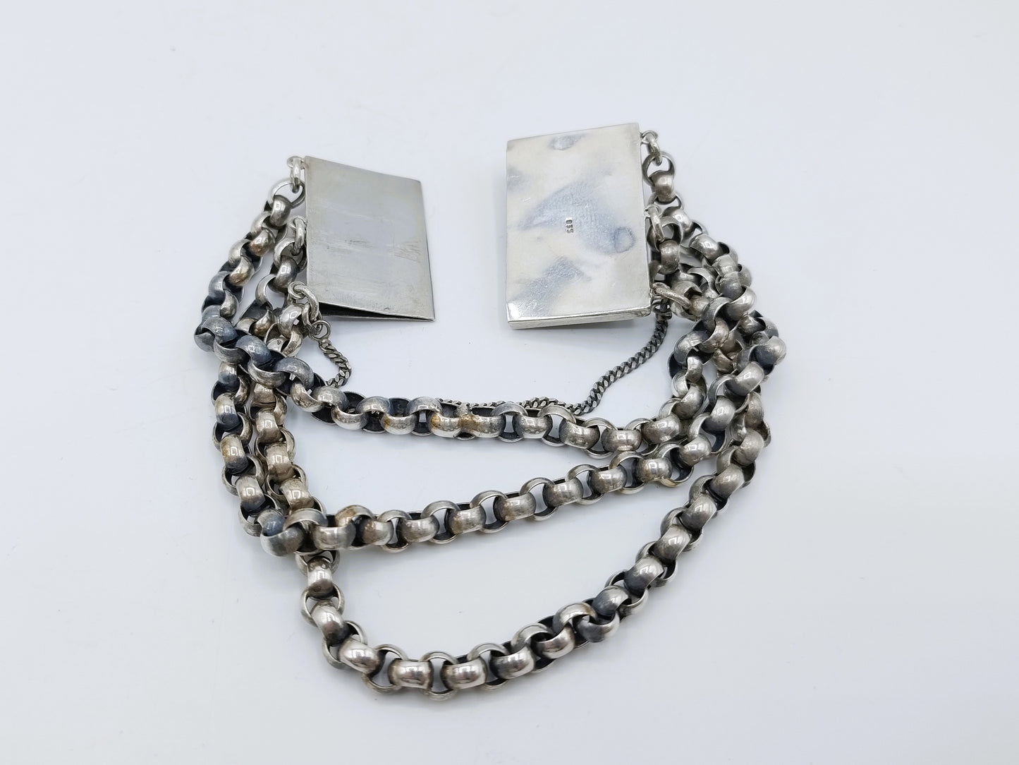 Vintage silver bracelet with jasseron link, 18.5 cm