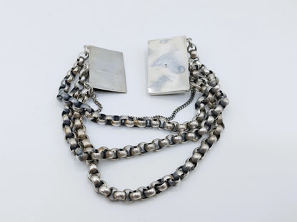 Vintage silver bracelet with jasseron link, 18.5 cm