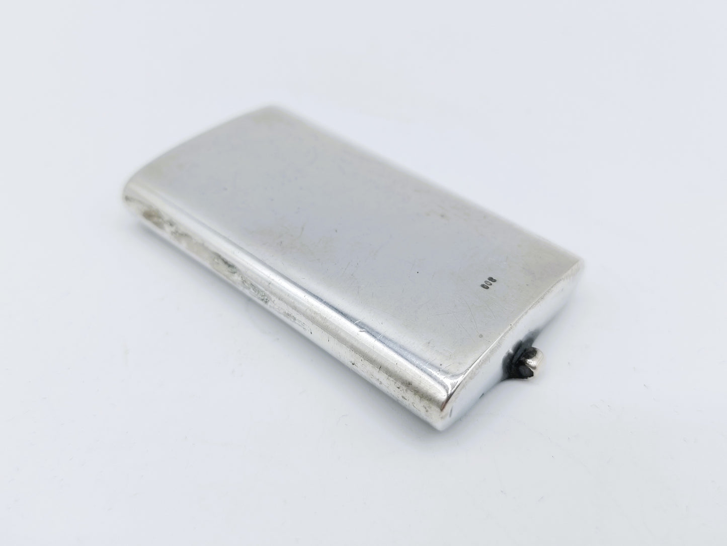 Silver box with stamp pad and glass plate