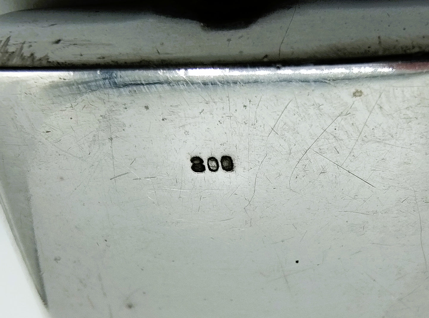 Silver box with stamp pad and glass plate