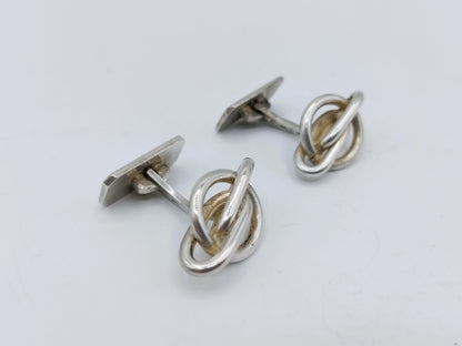 Zilveren manchetknopen met knoop, 925