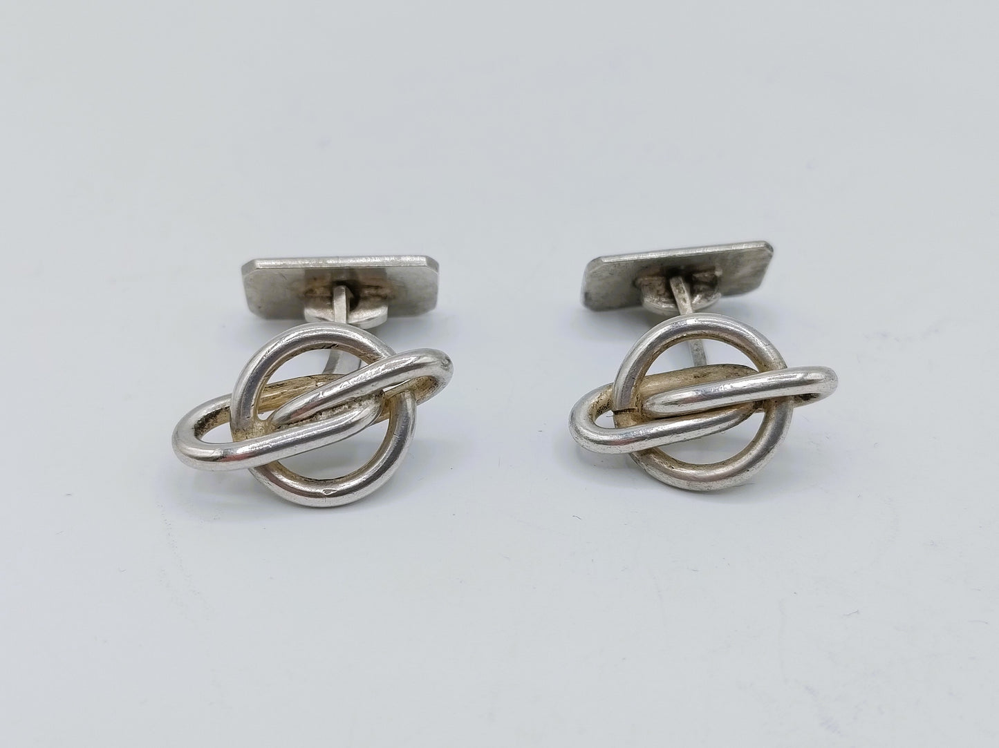 Zilveren manchetknopen met knoop, 925