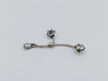 Silver design pendant with 2 zirconias