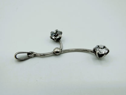 Silver design pendant with 2 zirconias