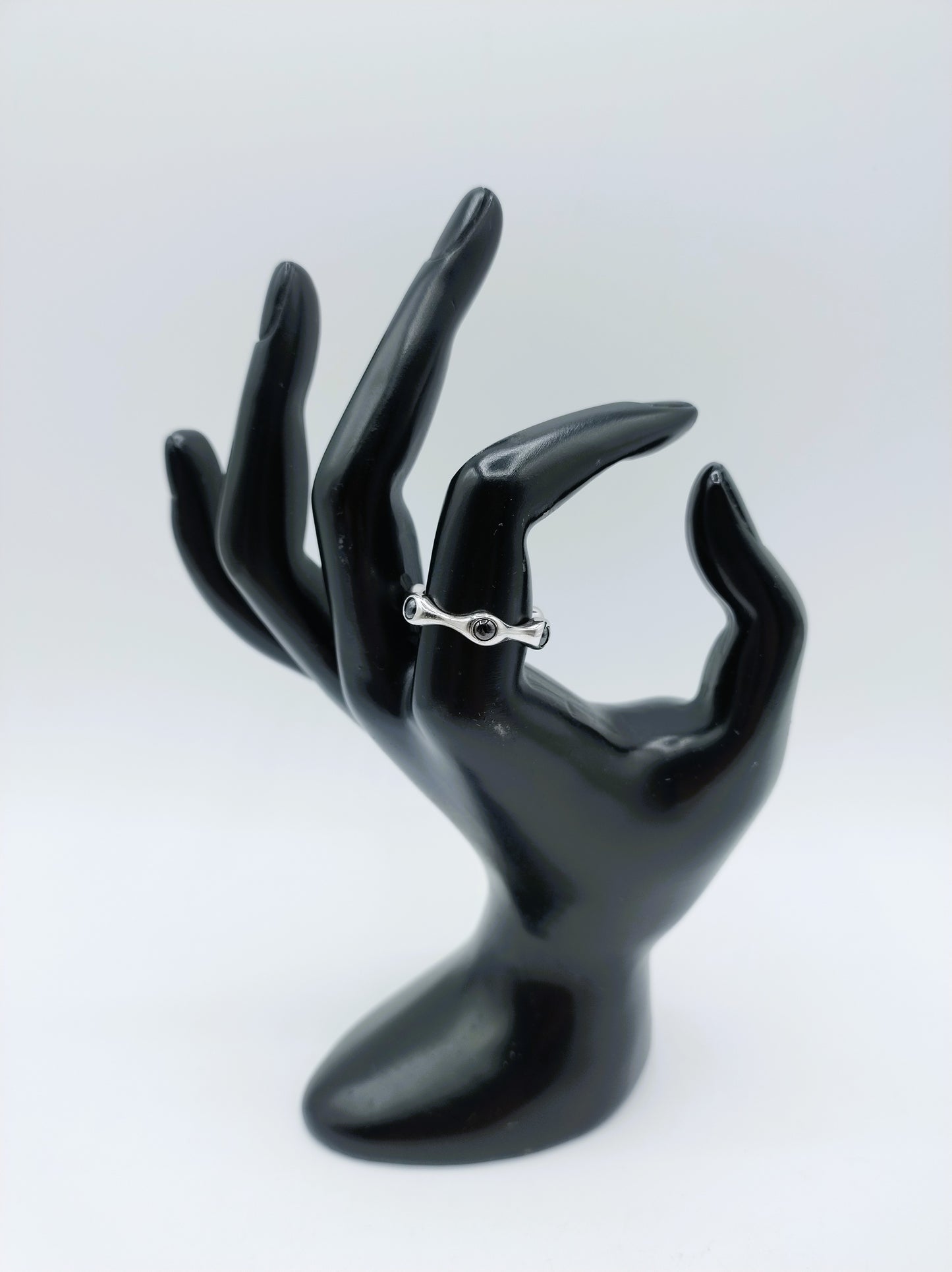 Silver Luxenter ring with yellow stones, 19 mm