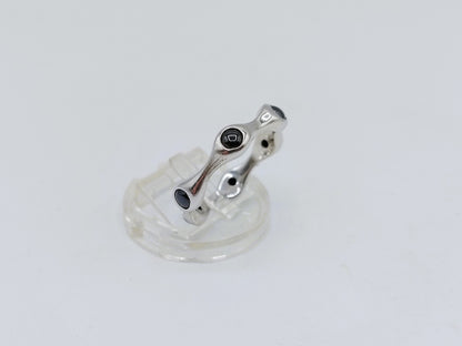 Silver Luxenter ring with yellow stones, 19 mm