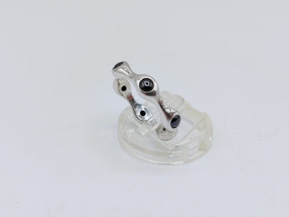 Silver Luxenter ring with yellow stones, 19 mm